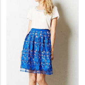 Anthropologie Embroidered Skirt
